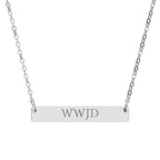WWJD Engraved Bar Necklace