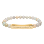 Engraved Natural Stone Stretch Bracelet