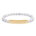 Engraved Natural Stone Stretch Bracelet