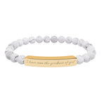 Engraved Natural Stone Stretch Bracelet