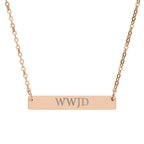 WWJD Engraved Bar Necklace