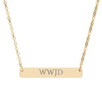 WWJD Engraved Bar Necklace