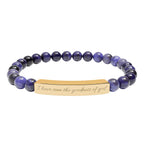 Engraved Natural Stone Stretch Bracelet