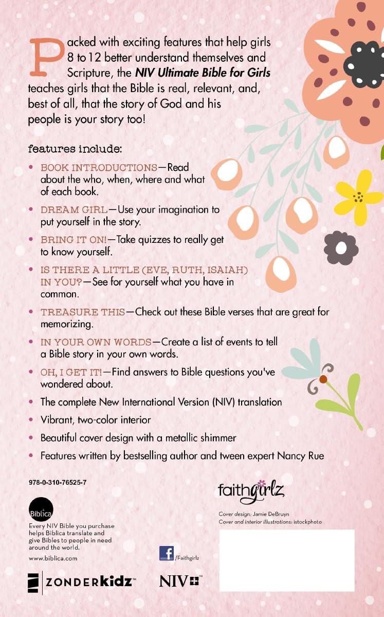 NIV, Ultimate Bible for Girls, Faithgirlz Edition, Hardcover