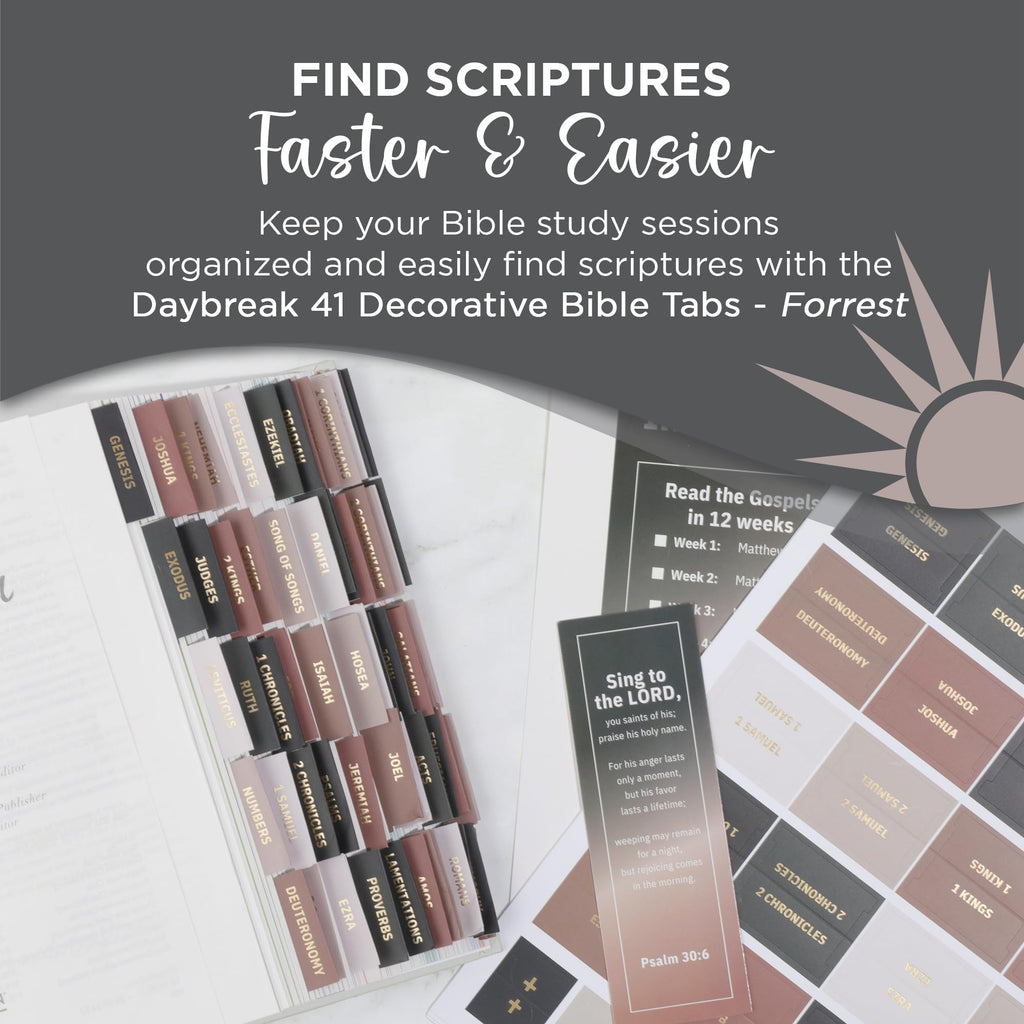Laminated Bible Tabs, Earth Tone, Gold foil