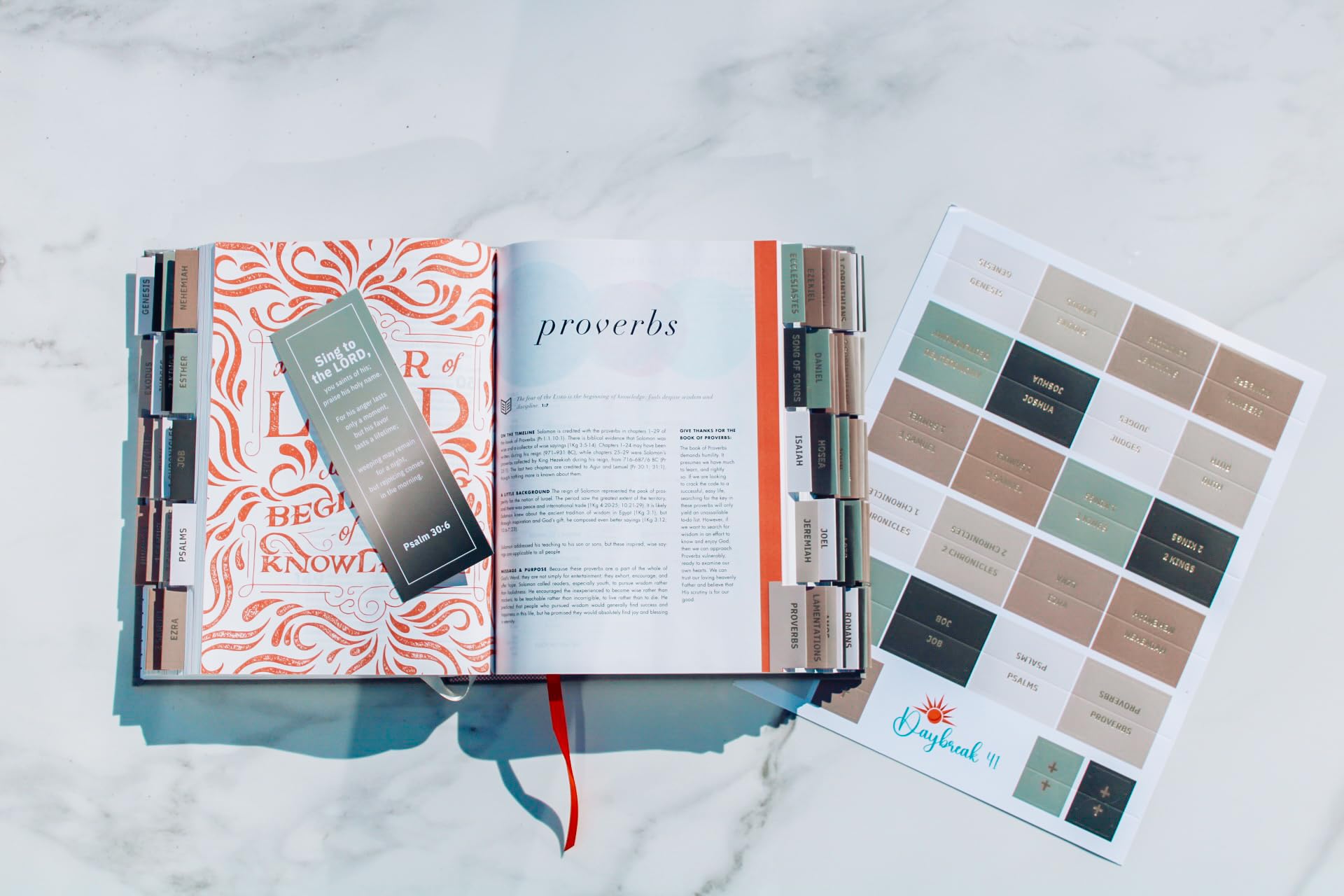 Laminated Bible Tabs, Earth Tone, Gold foil