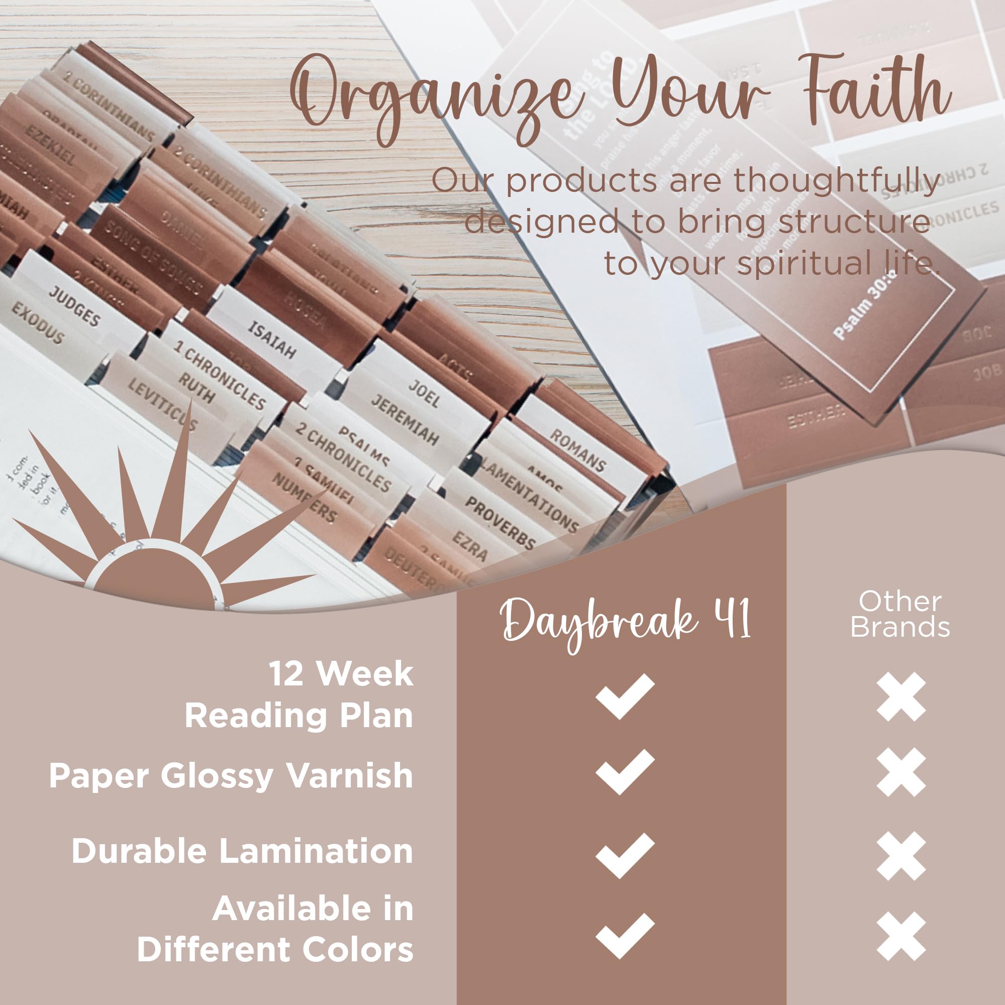 Laminated Bible Tabs, Earth Tone, Gold foil