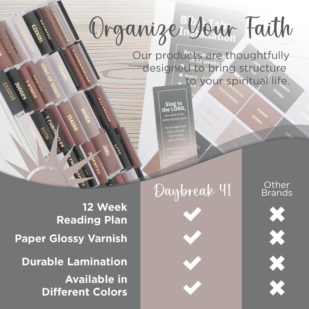 Laminated Bible Tabs, Earth Tone, Gold foil