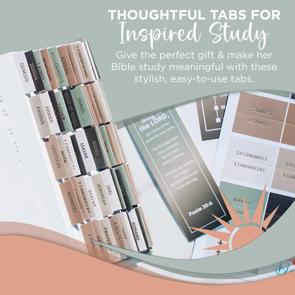 Laminated Bible Tabs, Earth Tone, Gold foil