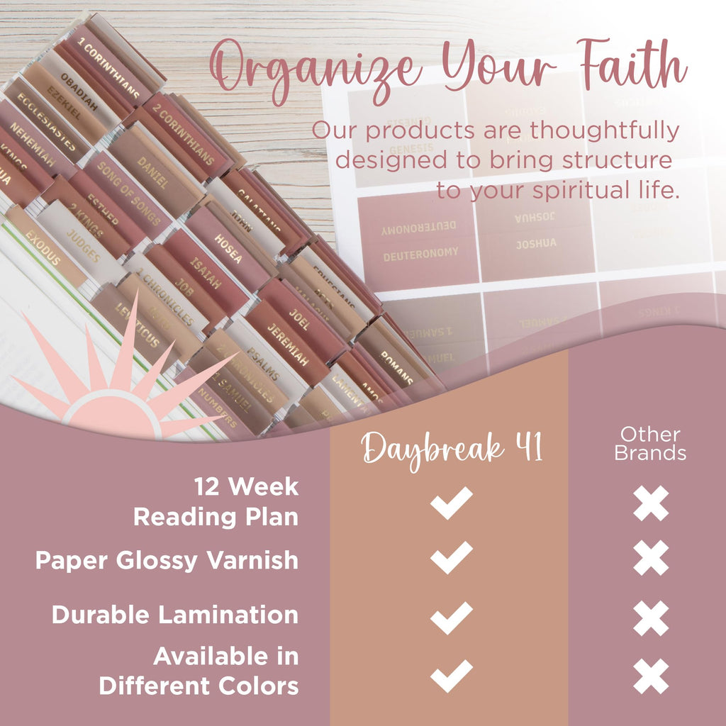 Laminated Bible Tabs, Earth Tone, Gold foil