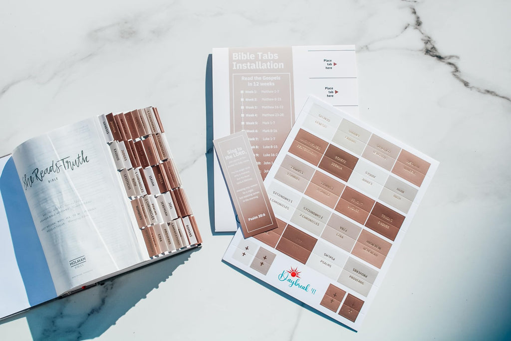 Laminated Bible Tabs, Earth Tone, Gold foil