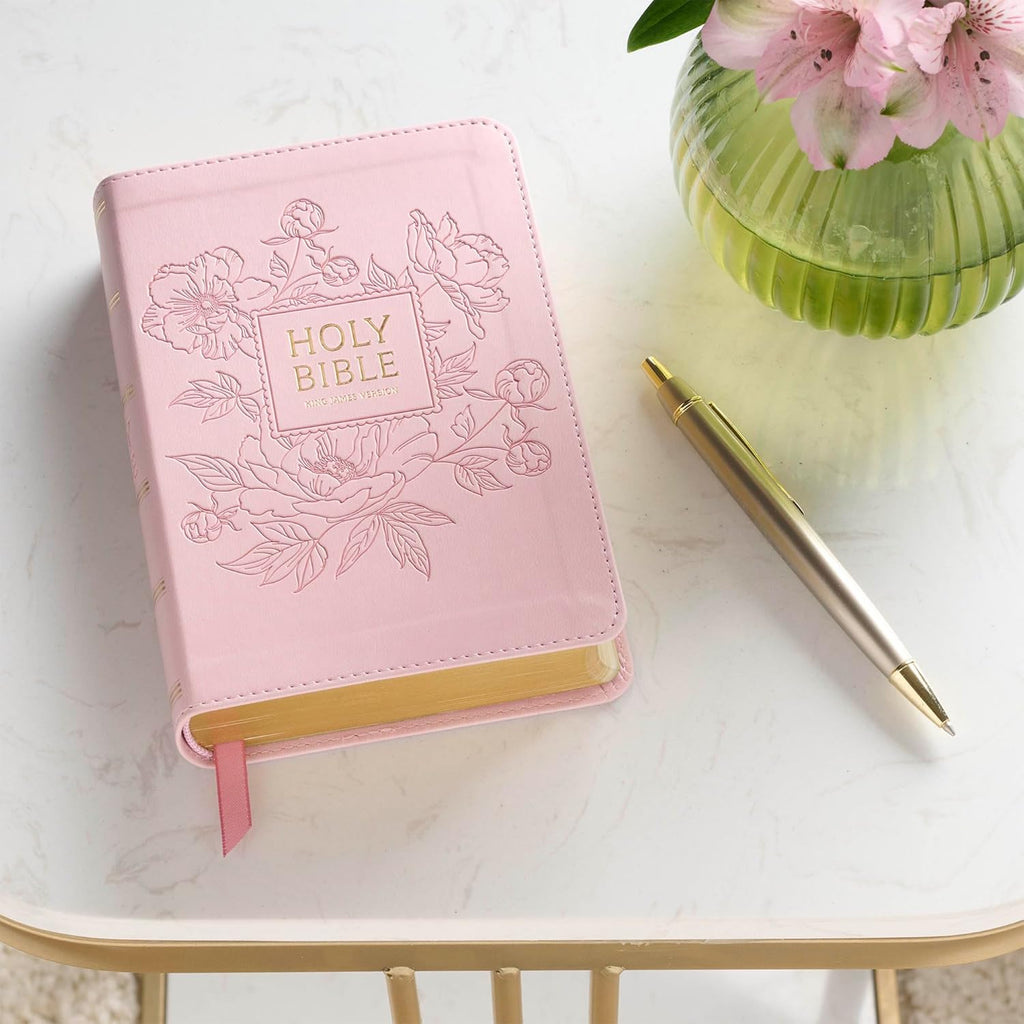 KJV Holy Bible, Compact Large Print Faux Leather Red Letter Edition Ribbon Marker, King James Version, Ballet Pink (KJV Compact LP Editions)