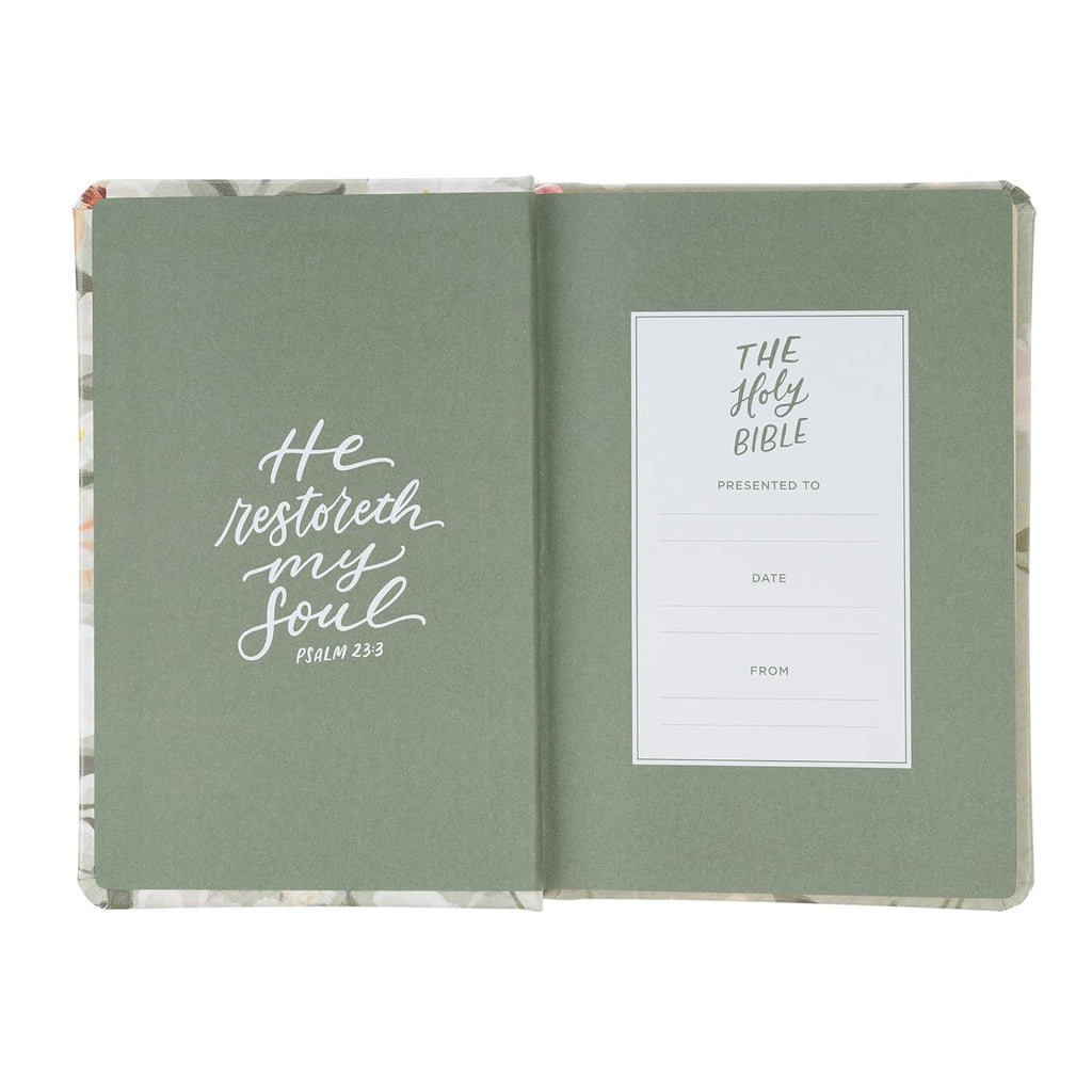 KJV Holy Bible, Gray Floral