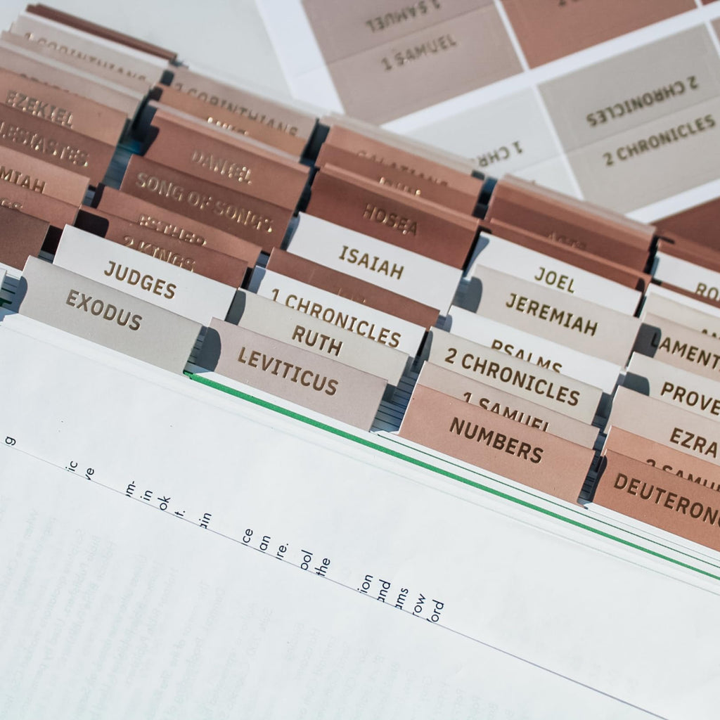 Laminated Bible Tabs, Earth Tone, Gold foil