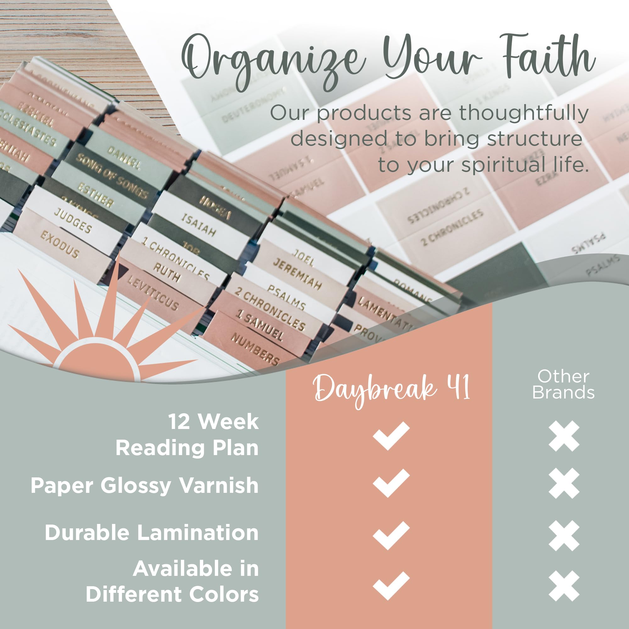 Laminated Bible Tabs, Earth Tone, Gold foil