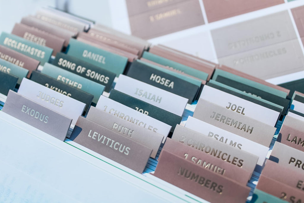 Laminated Bible Tabs, Earth Tone, Gold foil