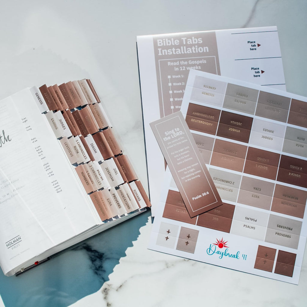 Laminated Bible Tabs, Earth Tone, Gold foil