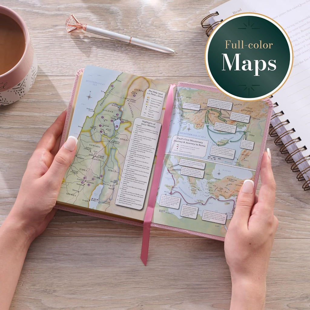 KJV Holy Bible, Compact Large Print Faux Leather Red Letter Edition Ribbon Marker, King James Version, Ballet Pink (KJV Compact LP Editions)