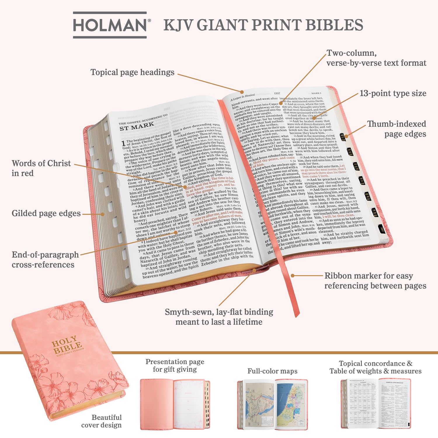 KJV Soft Pink Floral bible