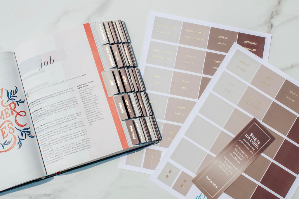 Laminated Bible Tabs, Earth Tone, Gold foil