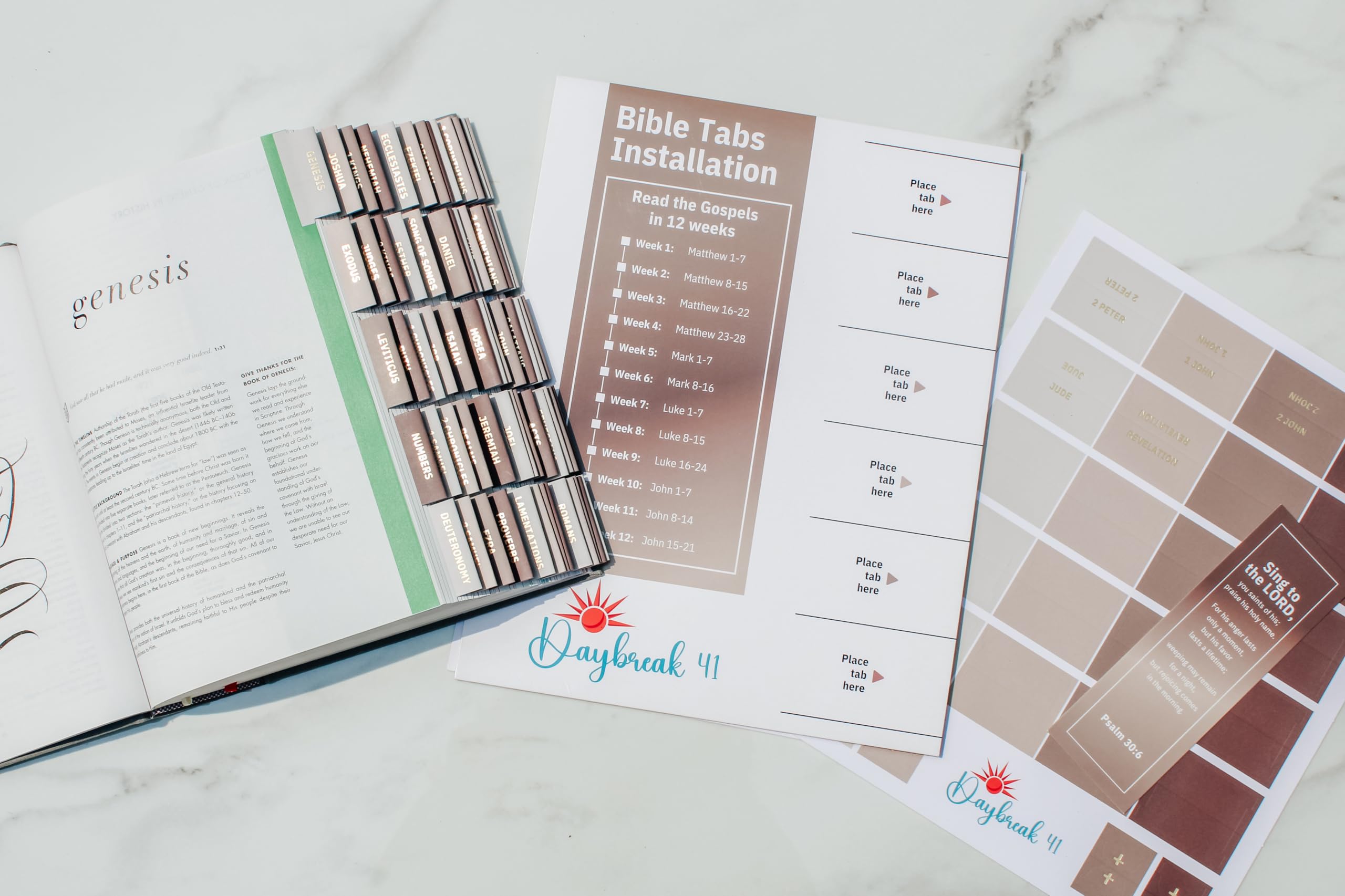 Laminated Bible Tabs, Earth Tone, Gold foil