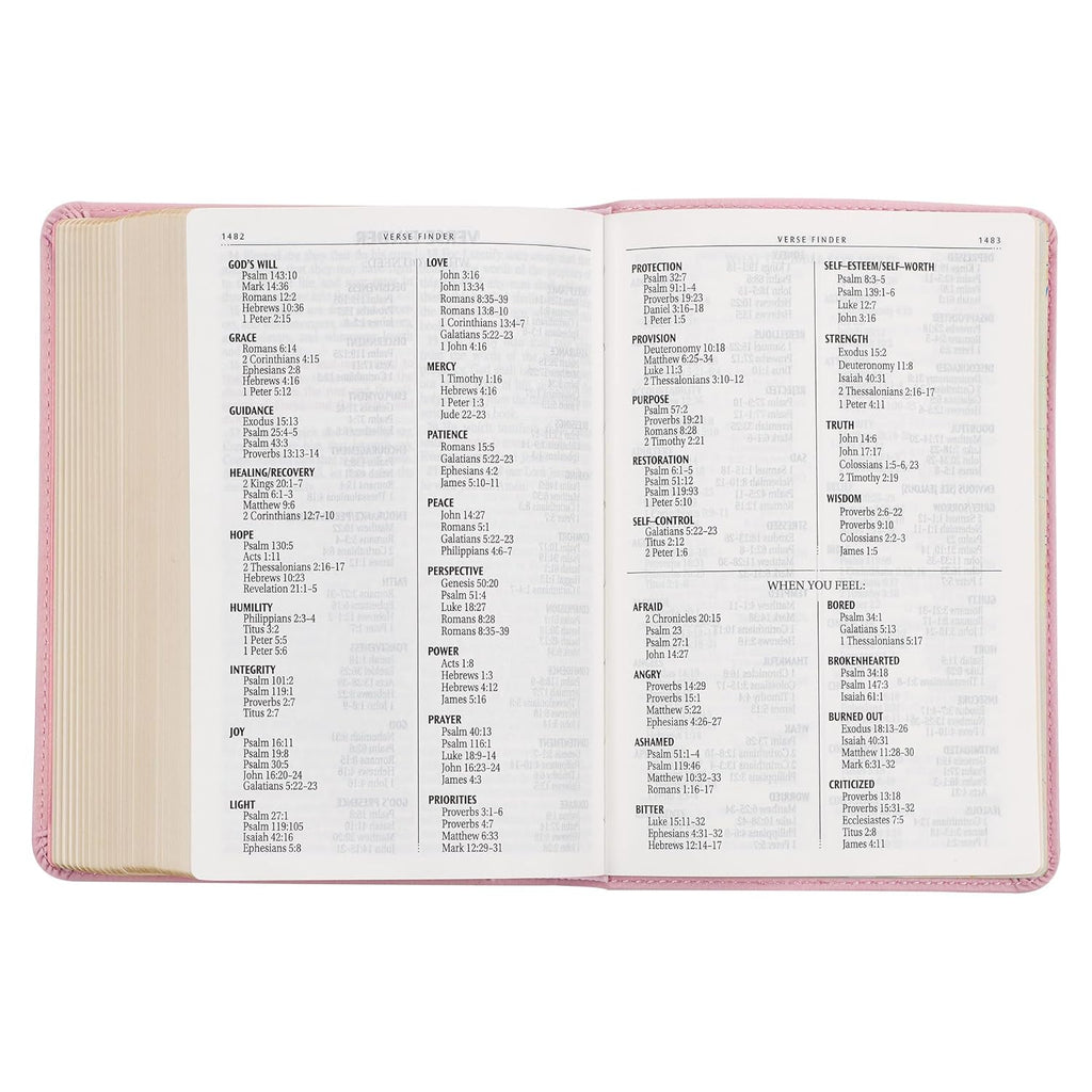KJV Holy Bible, Compact Large Print Faux Leather Red Letter Edition Ribbon Marker, King James Version, Ballet Pink (KJV Compact LP Editions)