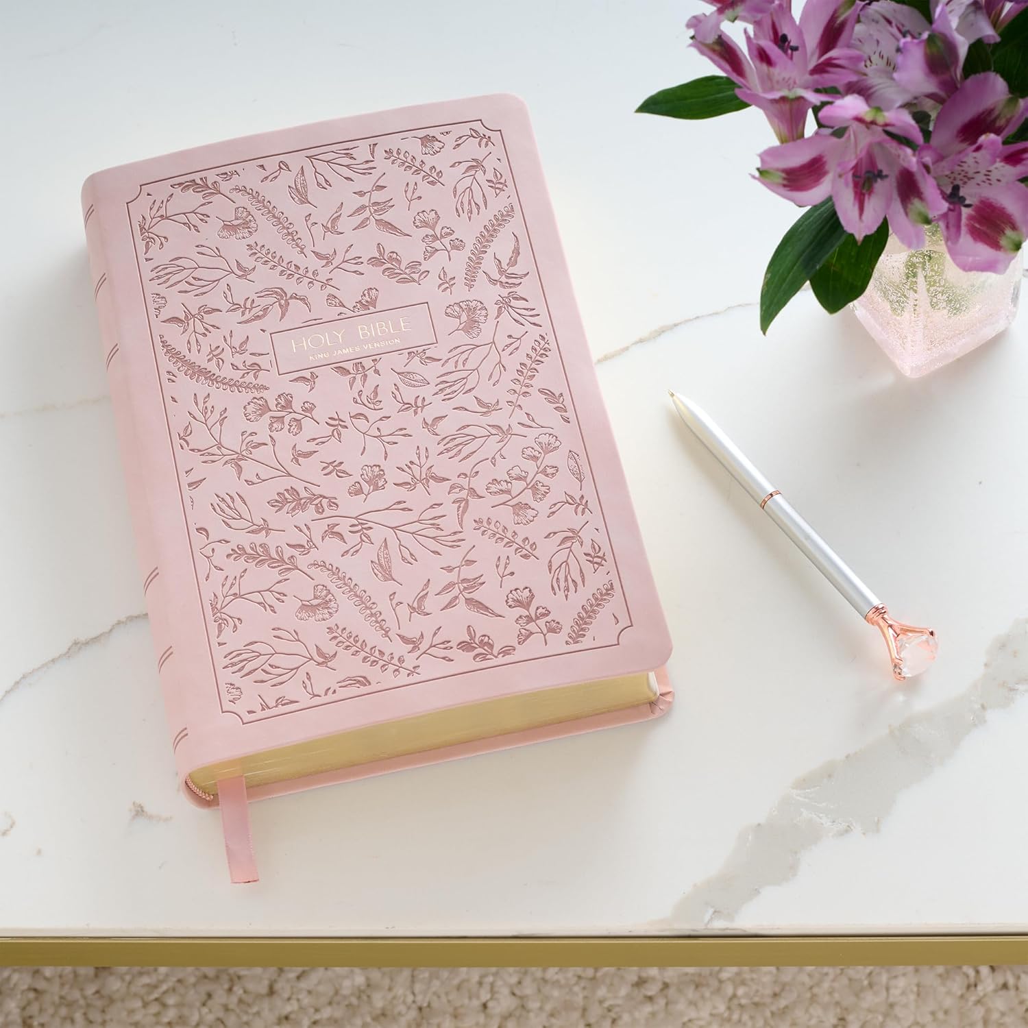KJV Holy Bible, Blush Pink