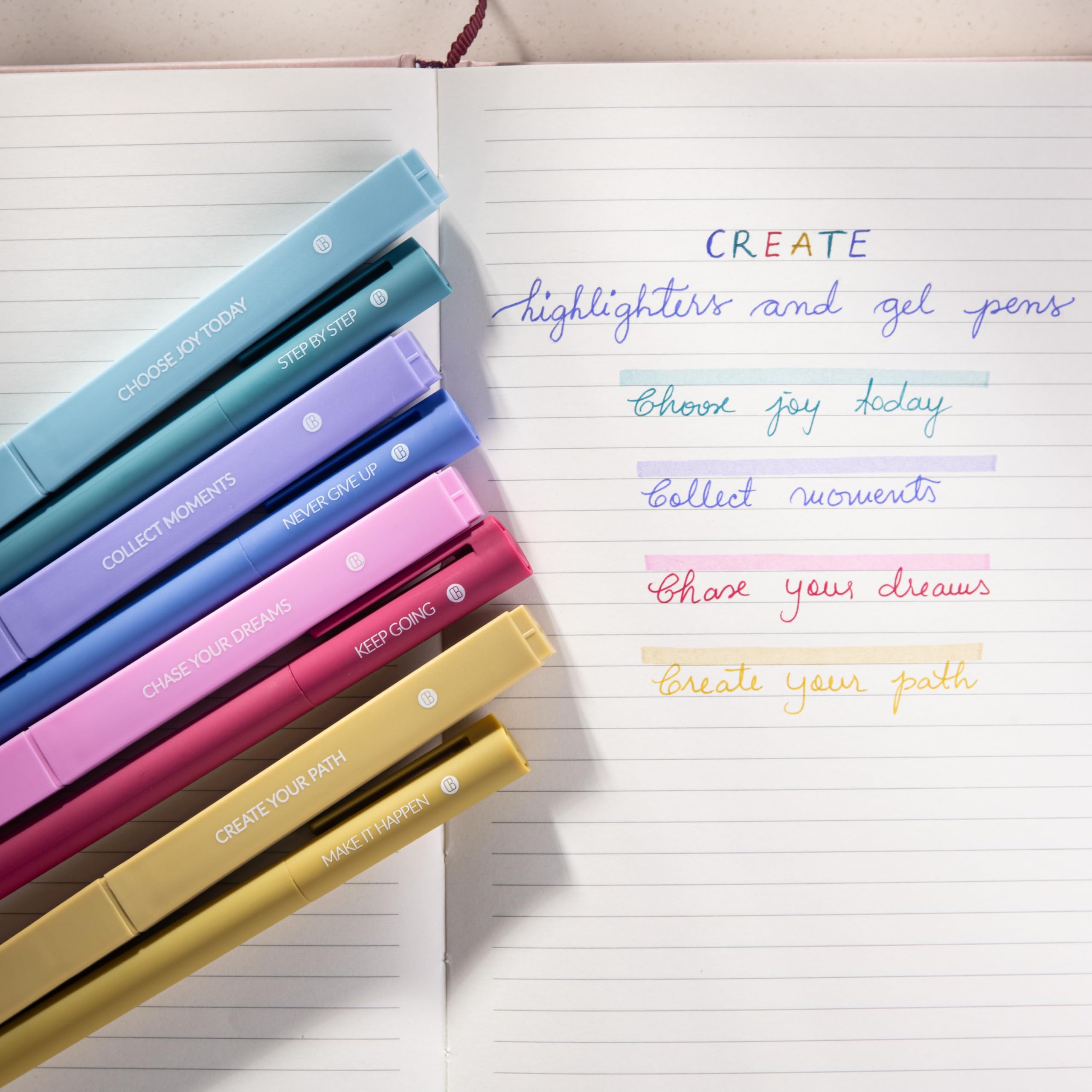 DIVERSEBEE Aesthetic Highlighters and Gel Pens, 8 pack