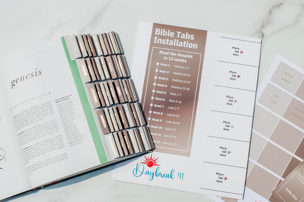 Laminated Bible Tabs, Earth Tone, Gold foil