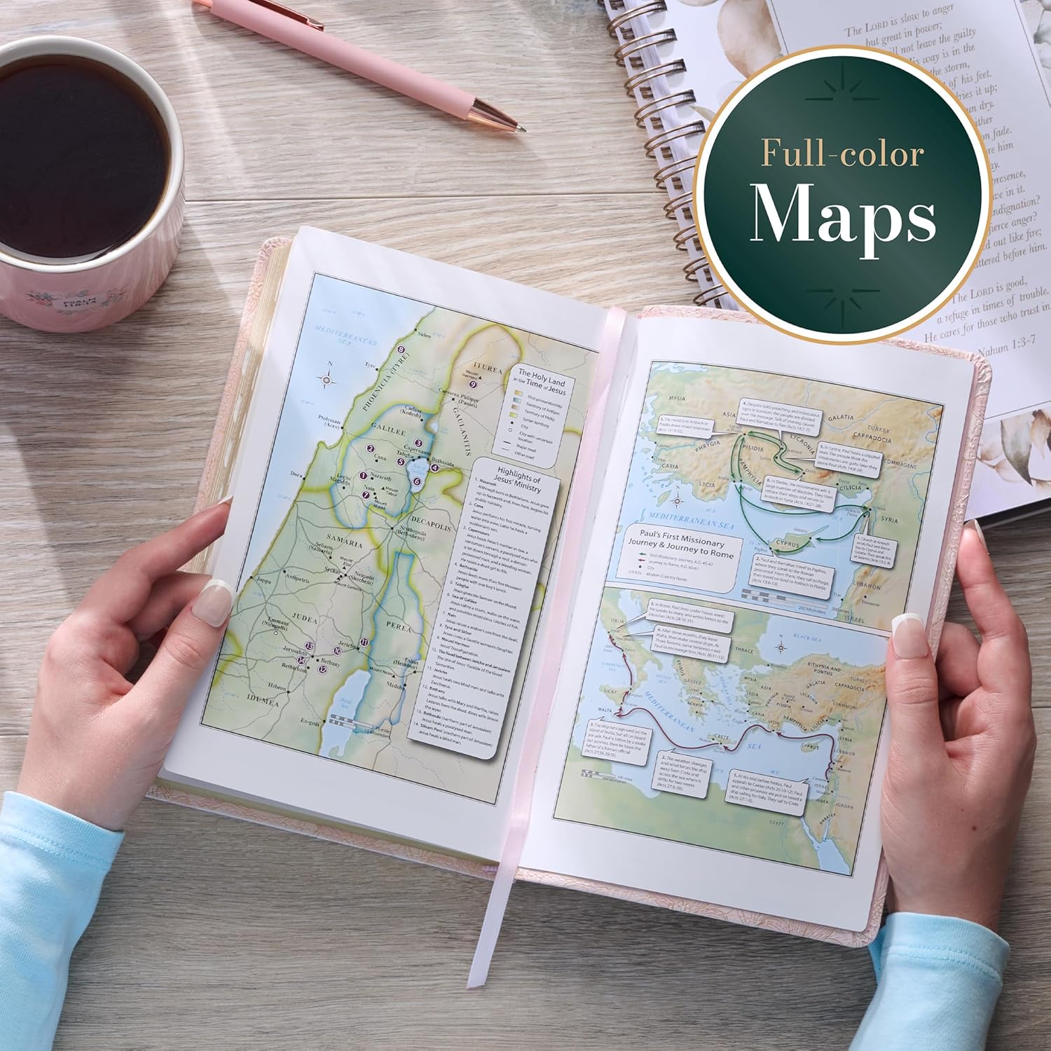 KJV Holy Bible, Deluxe Gift Bible with Thumb Tabs, Ribbon Marker, King James Version, Faux Leather, Pink