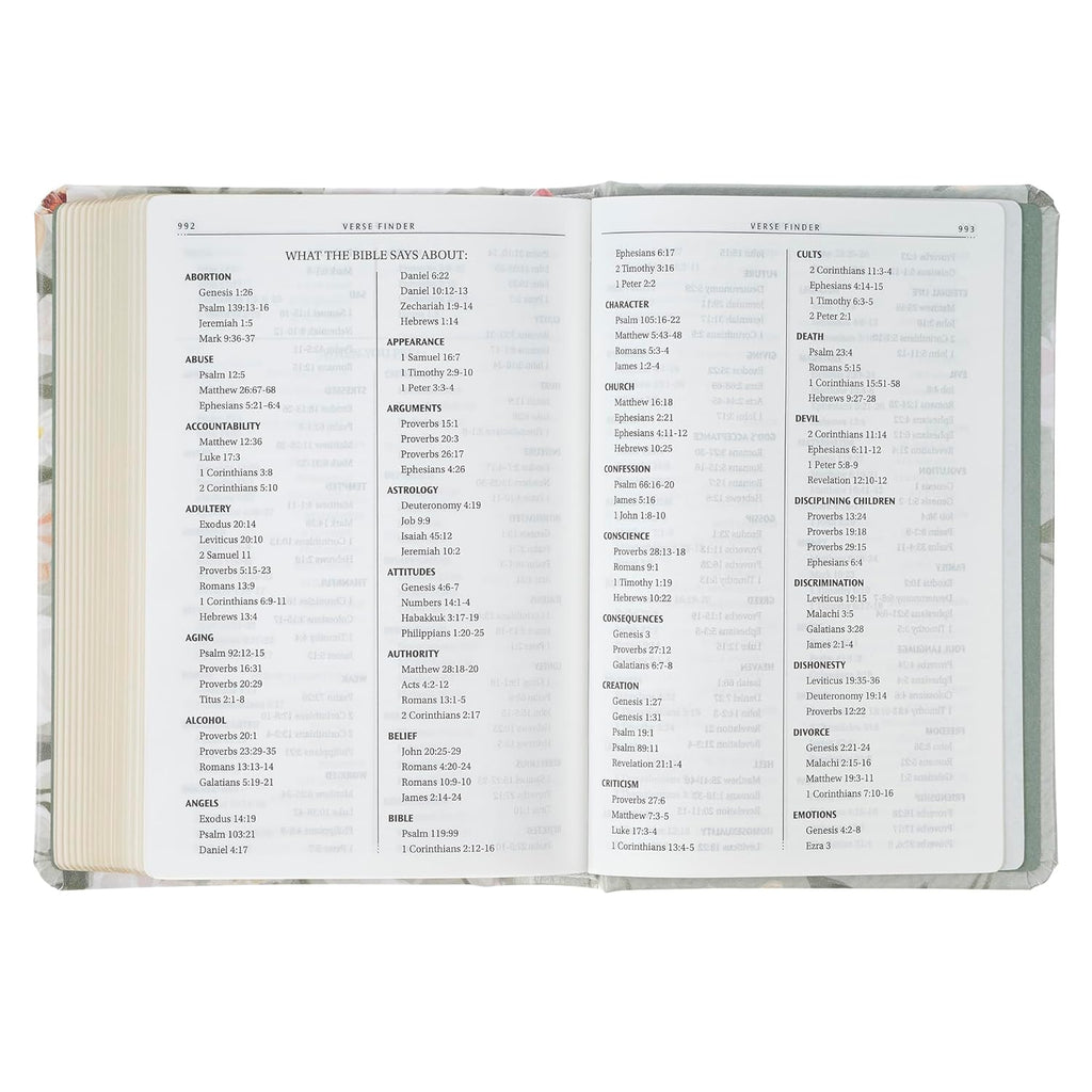 KJV Holy Bible, Gray Floral