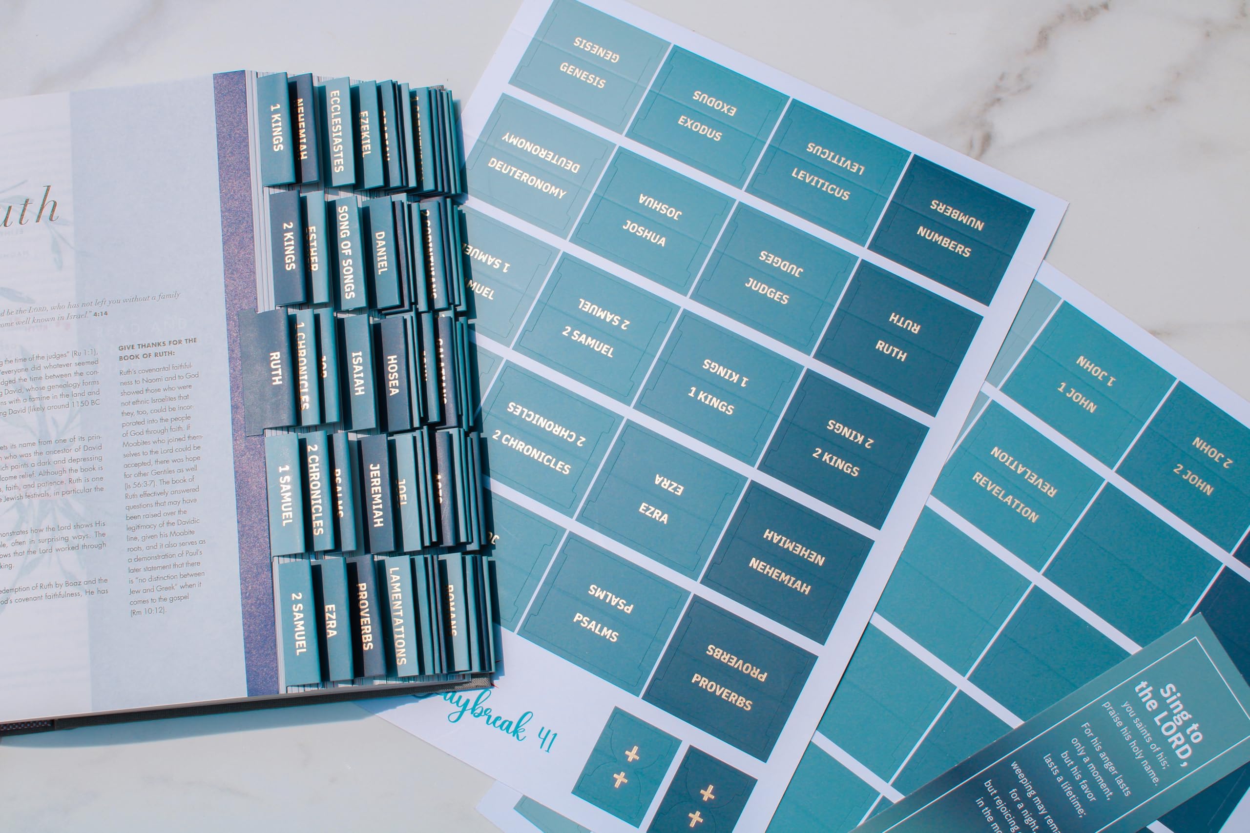 Laminated Bible Tabs, Earth Tone, Gold foil