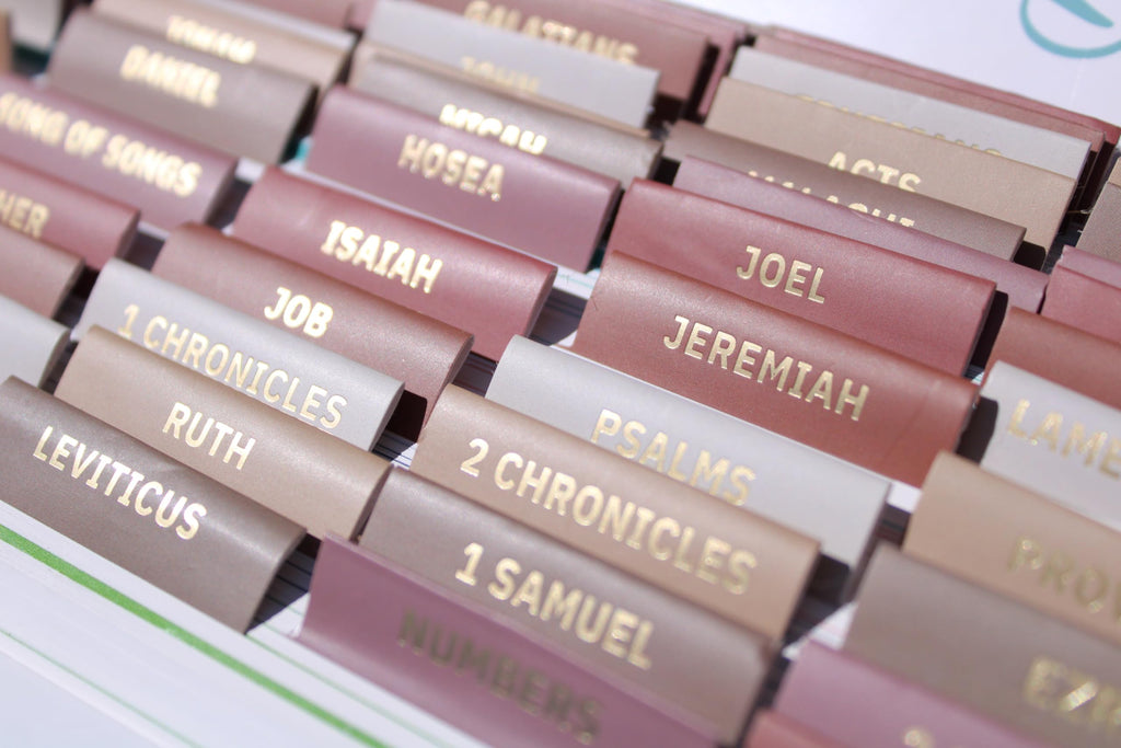 Laminated Bible Tabs, Earth Tone, Gold foil