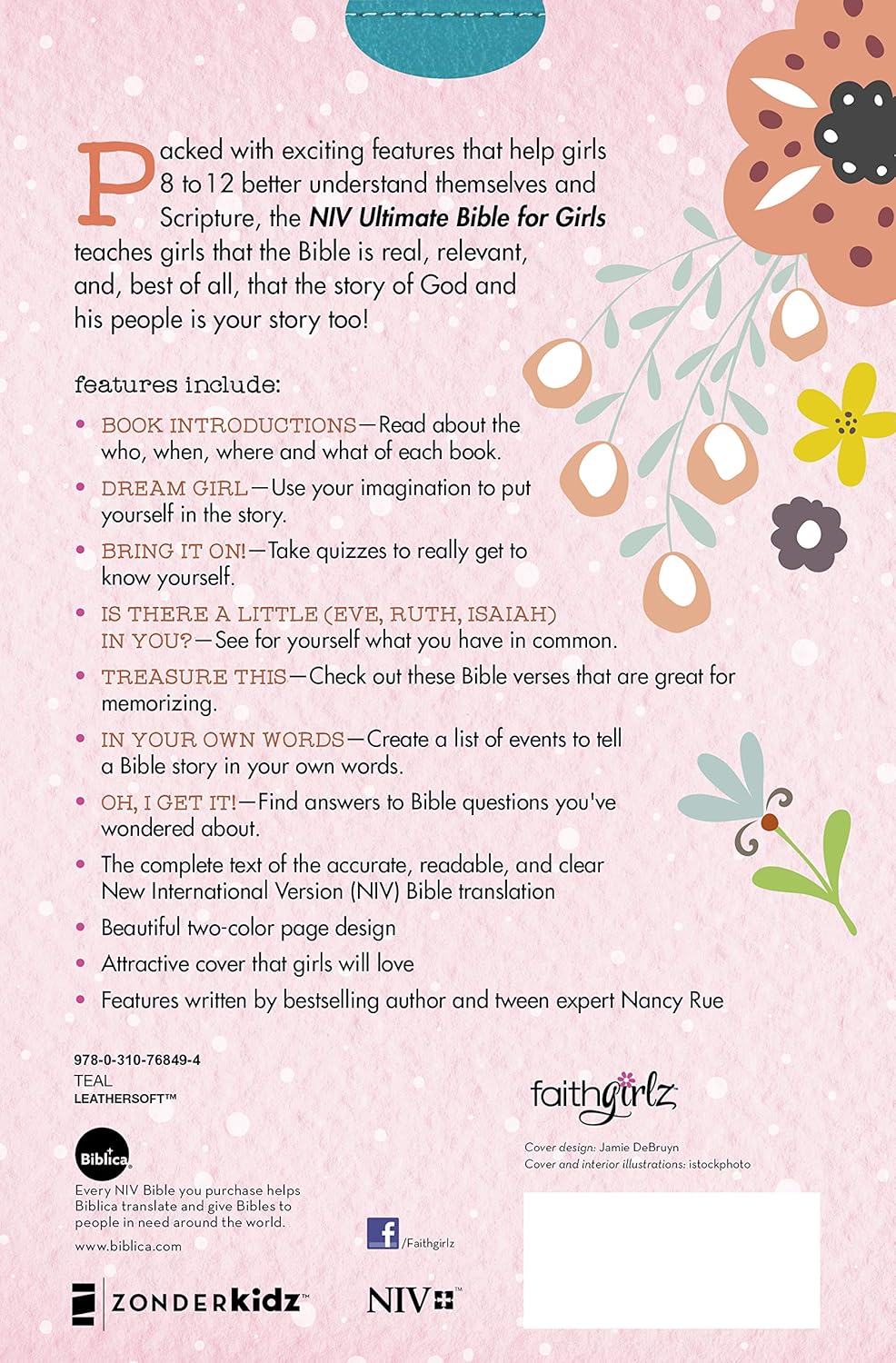 NIV, Ultimate Bible for Girls, Faithgirlz Edition, Hardcover