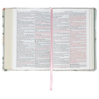 KJV Holy Bible, Gray Floral