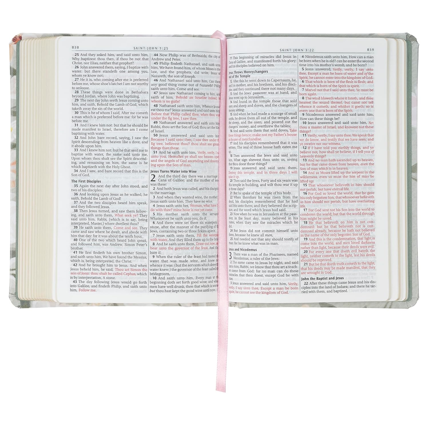 KJV Holy Bible, Gray Floral