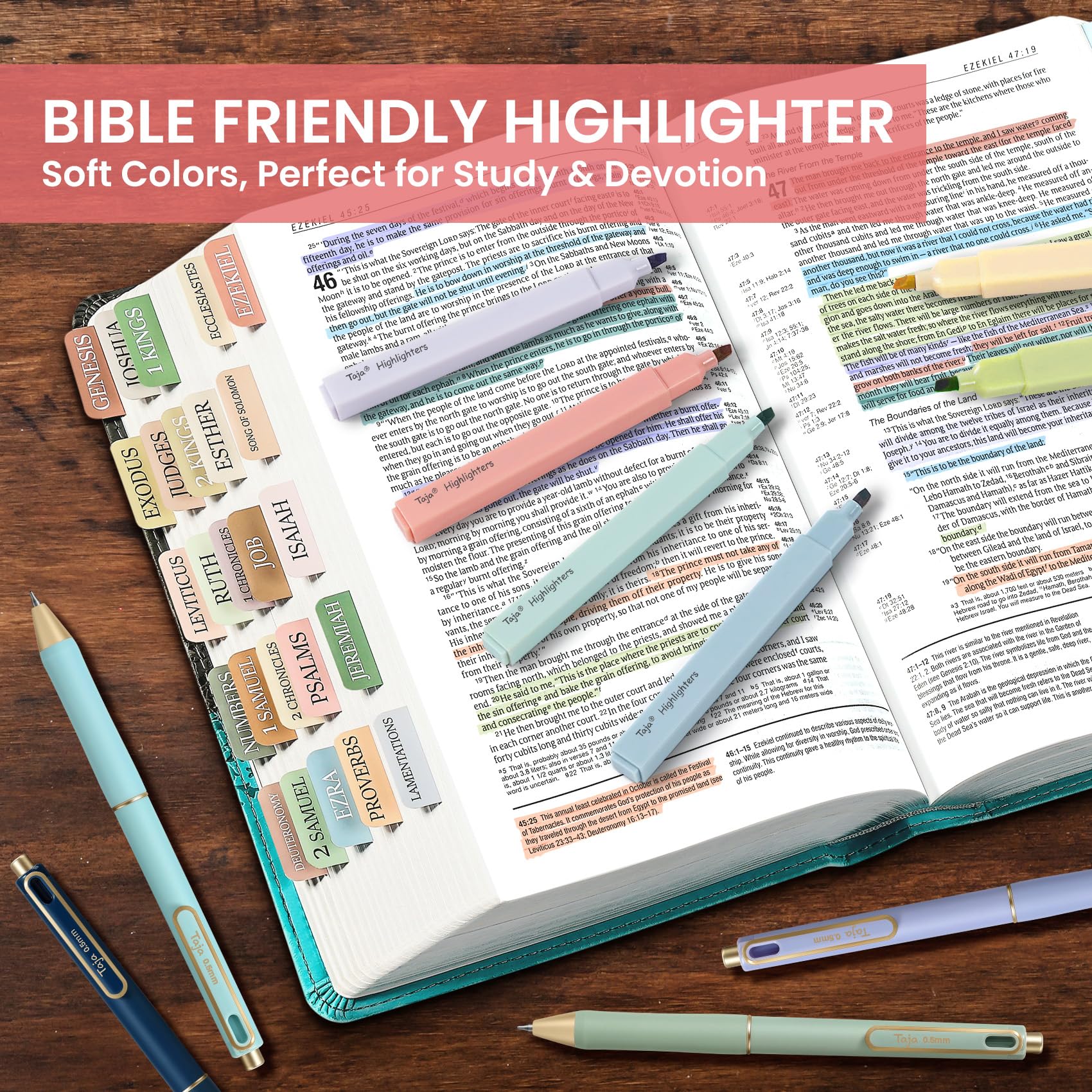 Taja Bible Highlighters and Pens Set No Bleed