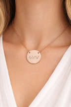 God is greater than the highs and lows Engraved Disc Pendant